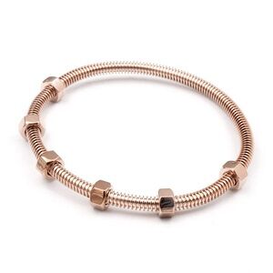 Rose Gold Ecrou Screw Bangle Bracelet 16” New without Tags